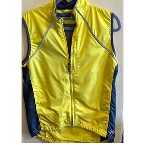 Novara Cycling Vest Windproof Reflective Full Zip Yellow Blue Mens M